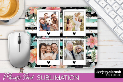 Photo Mouse Pad Sublimation, Floral Mouse Pad Picture Frame Sublimation OrangeBrushStudio 
