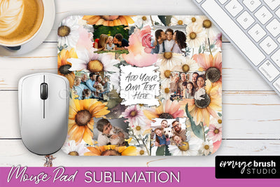 Photo Mouse Pad Sublimation, Floral Mouse Pad Picture Frame Sublimation OrangeBrushStudio 