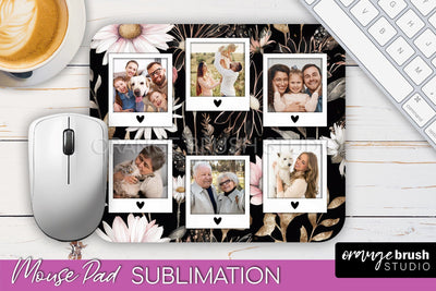 Photo Mouse Pad Sublimation, Floral Mouse Pad Picture Frame Sublimation OrangeBrushStudio 