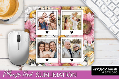Photo Mouse Pad Sublimation, Floral Mouse Pad Picture Frame Sublimation OrangeBrushStudio 