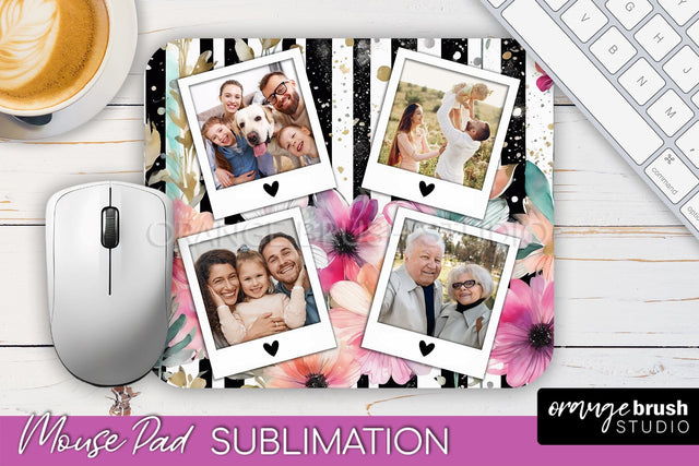 Photo Mouse Pad Sublimation, Floral Mouse Pad Picture Frame Sublimation OrangeBrushStudio 