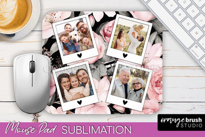 Photo Mouse Pad Sublimation, Floral Mouse Pad Picture Frame Sublimation OrangeBrushStudio 