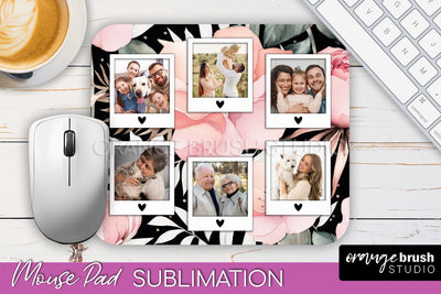 Photo Mouse Pad Sublimation, Floral Mouse Pad Picture Frame Sublimation OrangeBrushStudio 