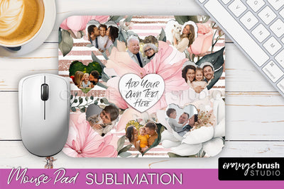 Photo Mouse Pad Sublimation, Floral Mouse Pad Picture Frame Sublimation OrangeBrushStudio 
