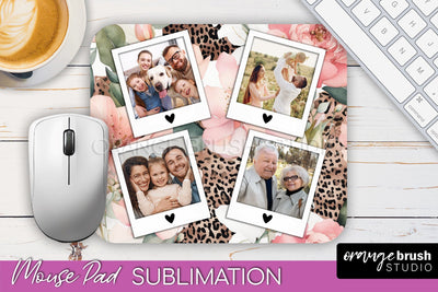 Photo Mouse Pad Sublimation, Floral Mouse Pad Picture Frame Sublimation OrangeBrushStudio 
