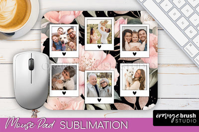 Photo Mouse Pad Sublimation, Floral Mouse Pad Picture Frame Sublimation OrangeBrushStudio 