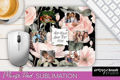 Photo Mouse Pad Sublimation, Floral Mouse Pad Picture Frame Sublimation OrangeBrushStudio 