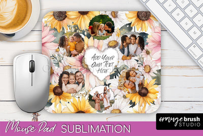 Photo Mouse Pad Sublimation, Floral Mouse Pad Picture Frame Sublimation OrangeBrushStudio 