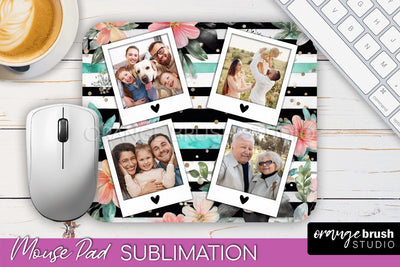 Photo Mouse Pad Sublimation, Floral Mouse Pad Picture Frame Sublimation OrangeBrushStudio 