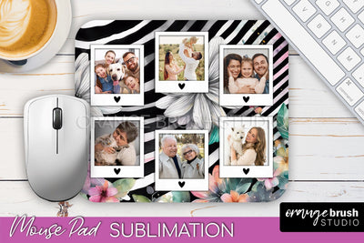 Photo Mouse Pad Sublimation, Floral Mouse Pad Picture Frame Sublimation OrangeBrushStudio 