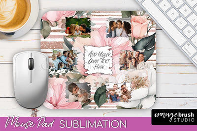 Photo Mouse Pad Sublimation, Floral Mouse Pad Picture Frame Sublimation OrangeBrushStudio 