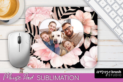 Photo Mouse Pad Sublimation, Floral Mouse Pad Picture Frame Sublimation OrangeBrushStudio 