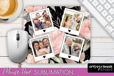 Photo Mouse Pad Sublimation, Floral Mouse Pad Picture Frame Sublimation OrangeBrushStudio 