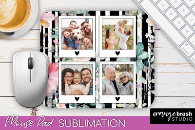 Photo Mouse Pad Sublimation, Floral Mouse Pad Picture Frame Sublimation OrangeBrushStudio 