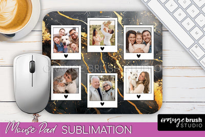 Photo Mouse Pad Sublimation, Marble Mouse Pad Picture Frame Sublimation OrangeBrushStudio 