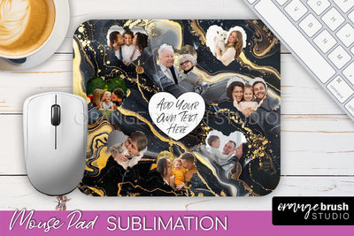 Photo Mouse Pad Sublimation, Marble Mouse Pad Picture Frame Sublimation OrangeBrushStudio 