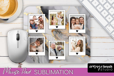 Photo Mouse Pad Sublimation, Marble Mouse Pad Picture Frame Sublimation OrangeBrushStudio 