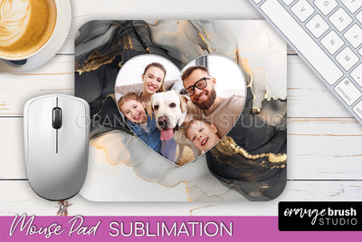 Photo Mouse Pad Sublimation, Marble Mouse Pad Picture Frame Sublimation OrangeBrushStudio 