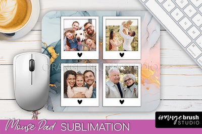 Photo Mouse Pad Sublimation, Marble Mouse Pad Picture Frame Sublimation OrangeBrushStudio 