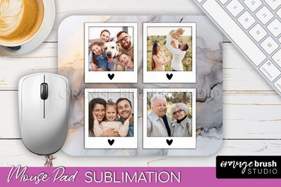 Photo Mouse Pad Sublimation, Marble Mouse Pad Picture Frame Sublimation OrangeBrushStudio 