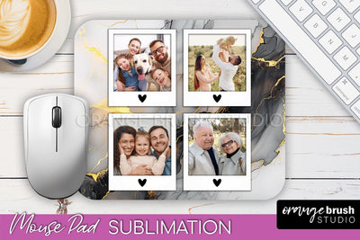 Photo Mouse Pad Sublimation, Marble Mouse Pad Picture Frame Sublimation OrangeBrushStudio 