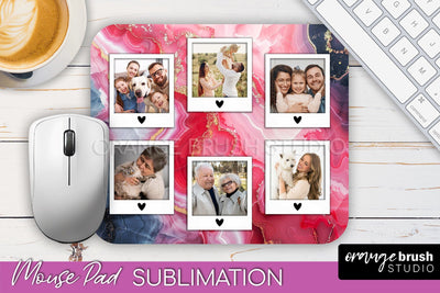 Photo Mouse Pad Sublimation, Marble Mouse Pad Picture Frame Sublimation OrangeBrushStudio 
