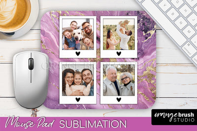 Photo Mouse Pad Sublimation, Marble Mouse Pad Picture Frame Sublimation OrangeBrushStudio 