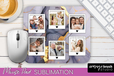 Photo Mouse Pad Sublimation, Marble Mouse Pad Picture Frame Sublimation OrangeBrushStudio 