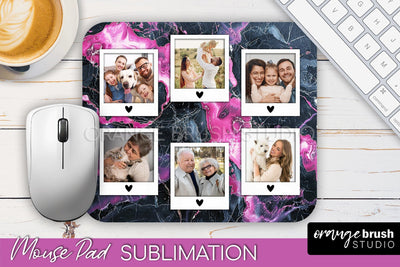 Photo Mouse Pad Sublimation, Marble Mouse Pad Picture Frame Sublimation OrangeBrushStudio 