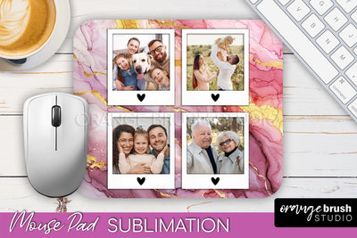 Photo Mouse Pad Sublimation, Marble Mouse Pad Picture Frame Sublimation OrangeBrushStudio 