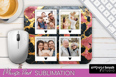 Photo Mouse Pad Sublimation, Marble Mouse Pad Picture Frame Sublimation OrangeBrushStudio 
