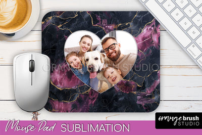 Photo Mouse Pad Sublimation, Marble Mouse Pad Picture Frame Sublimation OrangeBrushStudio 