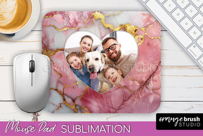 Photo Mouse Pad Sublimation, Marble Mouse Pad Picture Frame Sublimation OrangeBrushStudio 