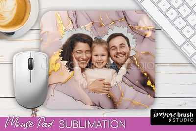 Photo Mouse Pad Sublimation, Marble Mouse Pad Picture Frame Sublimation OrangeBrushStudio 
