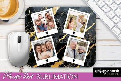 Photo Mouse Pad Sublimation, Marble Mouse Pad Picture Frame Sublimation OrangeBrushStudio 