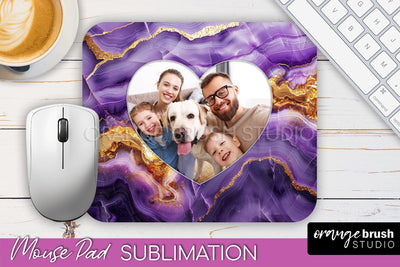 Photo Mouse Pad Sublimation, Marble Mouse Pad Picture Frame Sublimation OrangeBrushStudio 