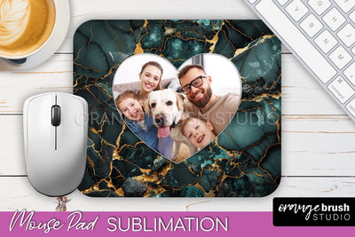 Photo Mouse Pad Sublimation, Marble Mouse Pad Picture Frame Sublimation OrangeBrushStudio 