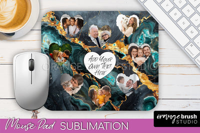 Photo Mouse Pad Sublimation, Marble Mouse Pad Picture Frame Sublimation OrangeBrushStudio 