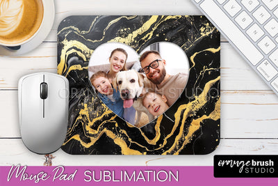Photo Mouse Pad Sublimation, Marble Mouse Pad Picture Frame Sublimation OrangeBrushStudio 
