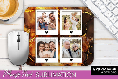 Photo Mouse Pad Sublimation, Marble Mouse Pad Picture Frame Sublimation OrangeBrushStudio 