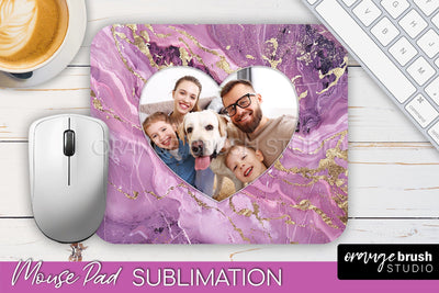 Photo Mouse Pad Sublimation, Marble Mouse Pad Picture Frame Sublimation OrangeBrushStudio 