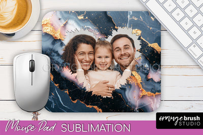 Photo Mouse Pad Sublimation, Marble Mouse Pad Picture Frame Sublimation OrangeBrushStudio 