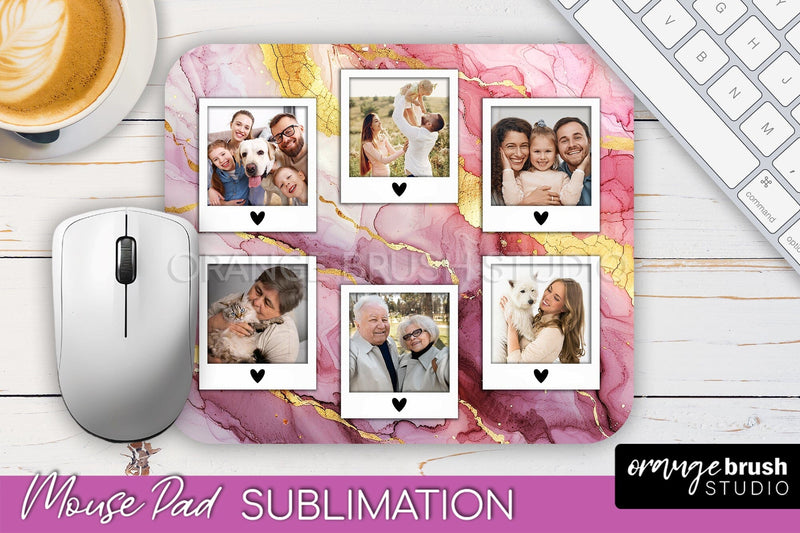 Photo Mouse Pad Sublimation, Marble Mouse Pad Picture Frame Sublimation OrangeBrushStudio 