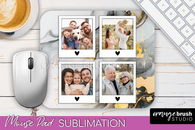 Photo Mouse Pad Sublimation, Marble Mouse Pad Picture Frame Sublimation OrangeBrushStudio 