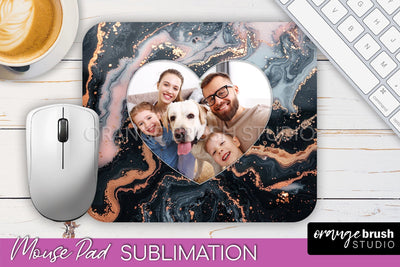 Photo Mouse Pad Sublimation, Marble Mouse Pad Picture Frame Sublimation OrangeBrushStudio 