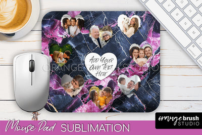 Photo Mouse Pad Sublimation, Marble Mouse Pad Picture Frame Sublimation OrangeBrushStudio 