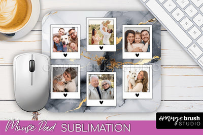 Photo Mouse Pad Sublimation, Marble Mouse Pad Picture Frame Sublimation OrangeBrushStudio 
