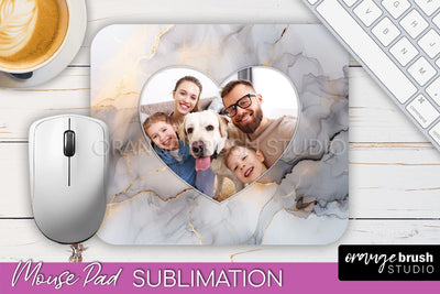 Photo Mouse Pad Sublimation, Marble Mouse Pad Picture Frame Sublimation OrangeBrushStudio 