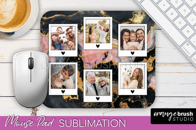 Photo Mouse Pad Sublimation, Marble Mouse Pad Picture Frame Sublimation OrangeBrushStudio 