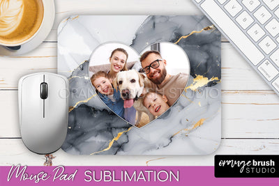 Photo Mouse Pad Sublimation, Marble Mouse Pad Picture Frame Sublimation OrangeBrushStudio 